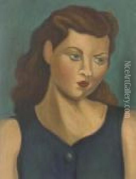 Portrait Of A Woman Oil Painting - Bernard Meninsky