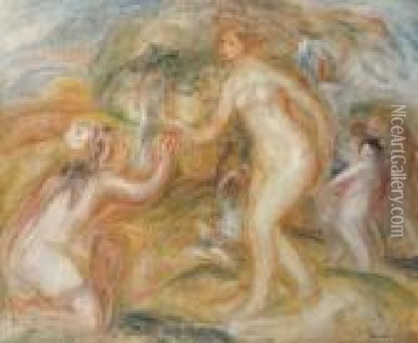 Esquisse De 'jugement De Paris' Oil Painting - Pierre Auguste Renoir
