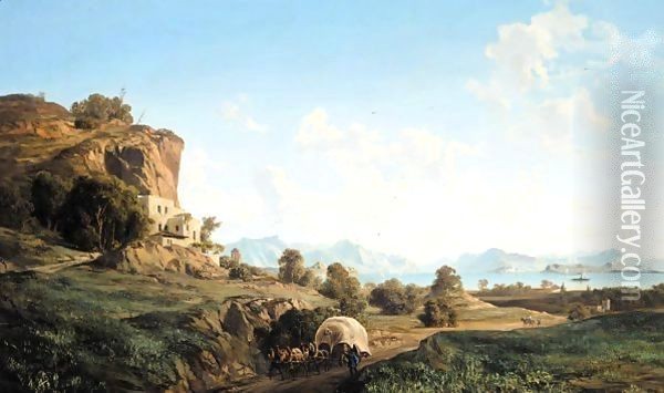 Mountain Landscape Oil Painting - Ludwig Franz Karl Bohnstedt