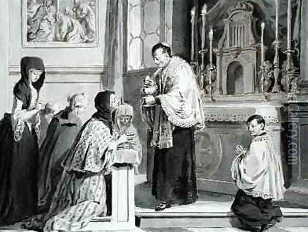 The Seven Sacraments Communion 1779 Oil Painting - Pietro Antonio Novelli
