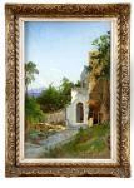 Scorcio Di Capri Oil Painting - Hermann David Salomon Corrodi