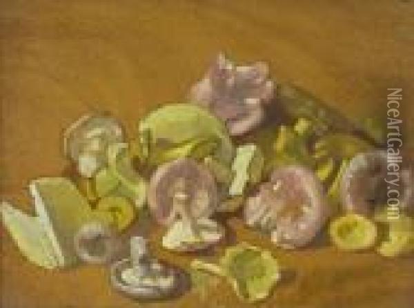 Funghi Oil Painting - Giovanni Bartolena