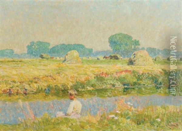 La Fenaison Oil Painting - Emile Claus
