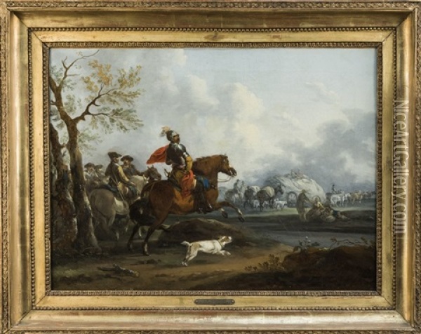 L'arrivee Du Cavalier Oil Painting - Jan Peeter Verdussen