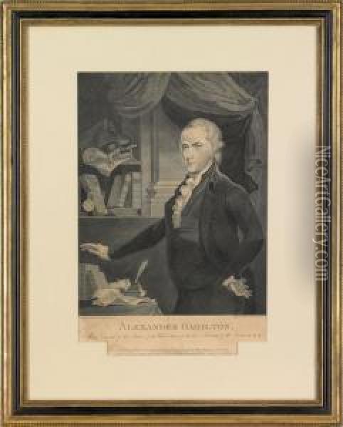 Rare Engraving Of Alexander Hamilton Oil Painting - William Rollinson