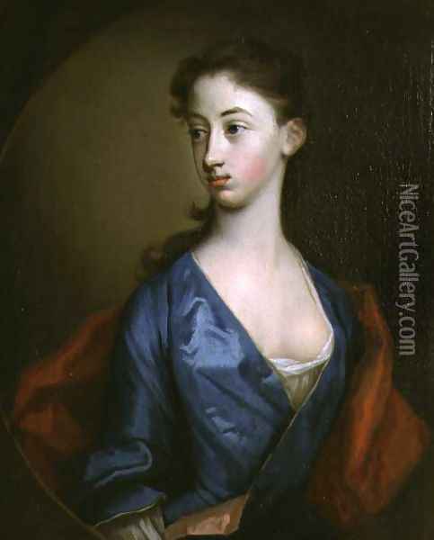 Portrait of Miss Reynolds Sister of Richard Reynolds 1674-1743 Bishop of Lincoln Oil Painting - Hans Hysing
