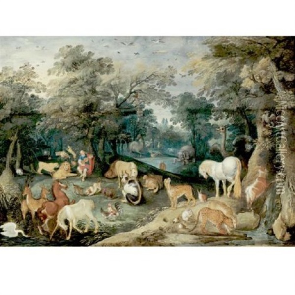 Orpheus Playing To The Animals Oil Painting - Jan Brueghel the Elder