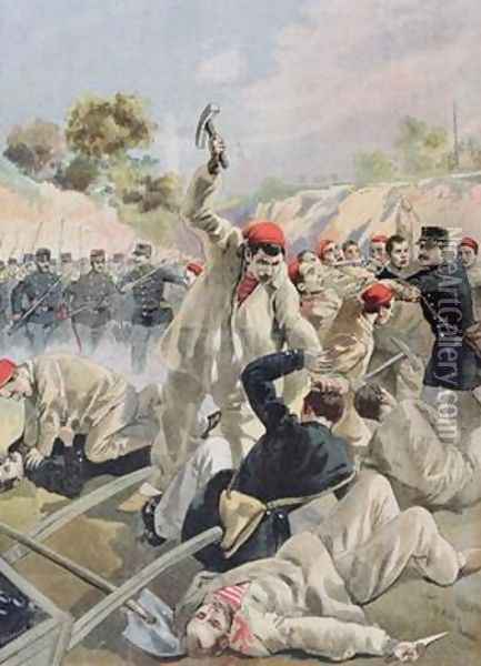 A Revolt of French Anarchists in Guyana illustration from Le Petit Journal 16th December 1894 Oil Painting - Tofani, Oswaldo Meaulle, F.L. &