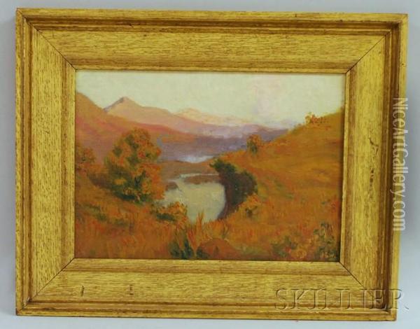 Mountain Lake Oil Painting - John Wolcott Adams