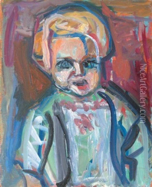 Enfant Blond Oil Painting - Andre Blondel (Aleksander Blonder)