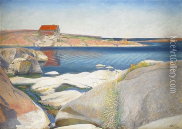 Motiv Fran Harsten I Stockholms Skargard Oil Painting - Gustaf Theodor Wallen