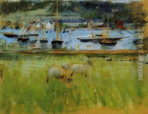 Harbor In The Port Of Fecamp Oil Painting - Berthe Morisot