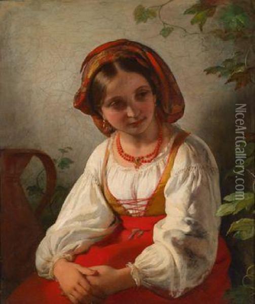Junge Italienerin Oil Painting - Friedrich Ritter von Amerling