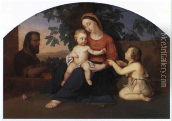 Die Heilige Familie Mit Dem Johannesknaben Oil Painting - Georg Wilhelm Fasel
