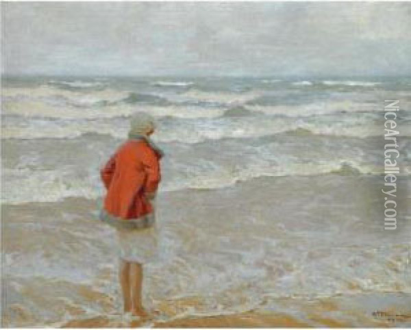 Looking Out To Sea Oil Painting - Charles Garabed Atamian
