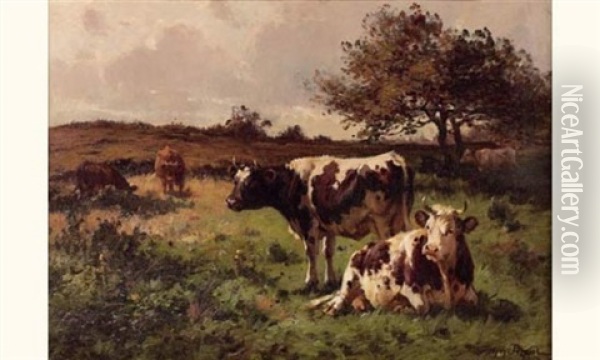 Vaches Au Paturage Oil Painting - Aymar (Aimard Alexandre) Pezant