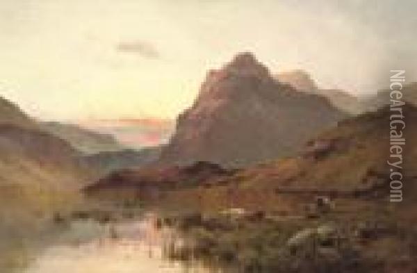 Ellen's Isle, Loch Katrine Oil Painting - Alfred de Breanski