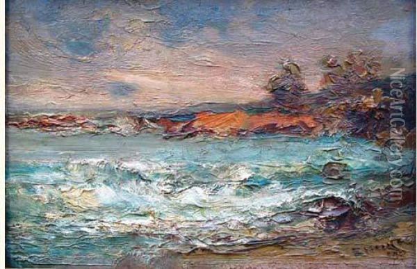 Emile . Bord De Mer Oil Painting - Emile Noirot