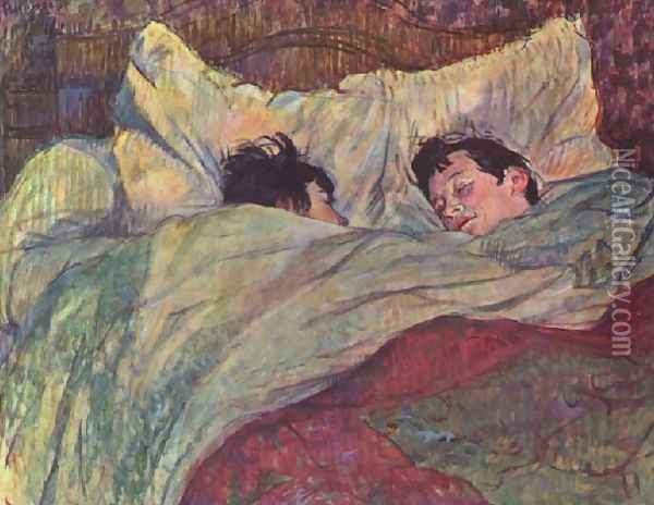 Two Girls In Bed Oil Painting - Henri De Toulouse-Lautrec