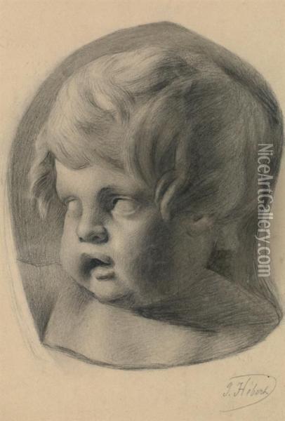 Portrait Presume Du Petit-fils De L'artiste Oil Painting - Jules Hebert
