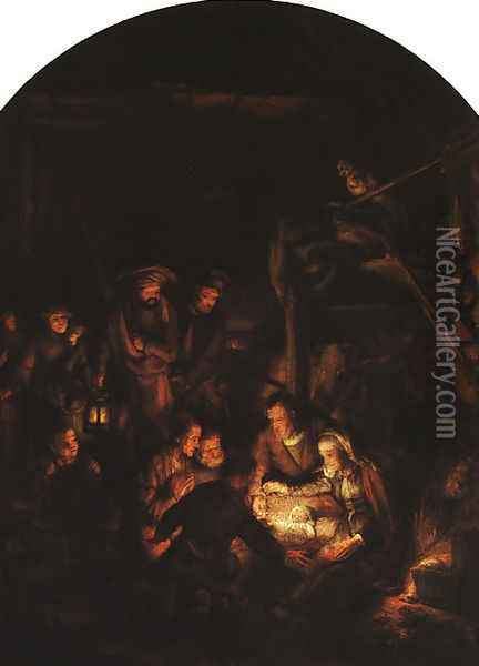 Adoration of the Shepherds 1646 Oil Painting - Rembrandt Van Rijn