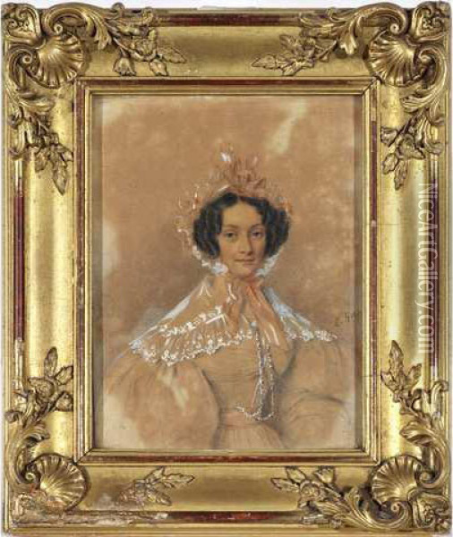 Portrait D Une Jeune Femme Oil Painting - Eugeniusz Gros