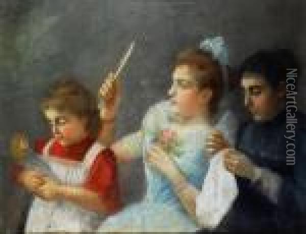 Le Tre Eta Della Vita Oil Painting - Giuseppe Pennasilico