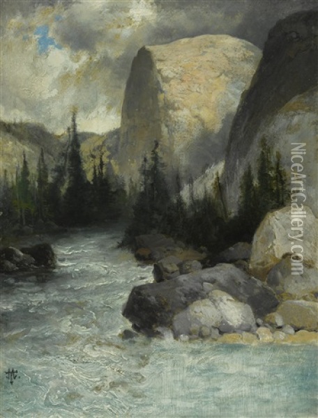 Tuolomne River Near The Head Of The Great Canon Oil Painting - Thomas Moran