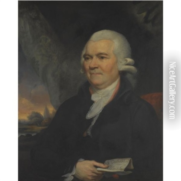 Portrait Of Nathaniel Godbold Esq. Oil Painting - Mather Brown