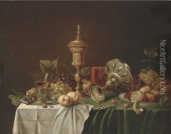 A Roemer Of Wine Oil Painting - Jan Davidsz De Heem