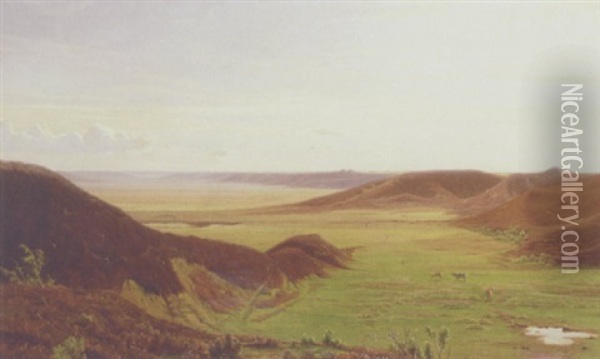 Jydsk Landskab Med As Oil Painting - Thorvald Simeon Niss