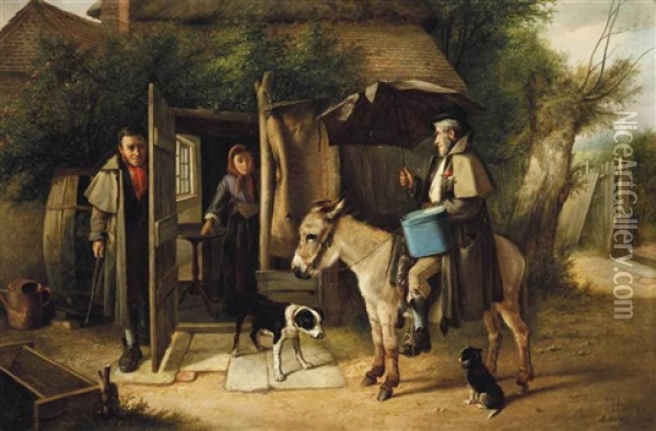 The Tinker Oil Painting - Charles Hunt