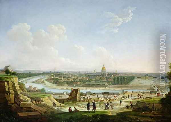 General View of Paris from the Chaillot Hill, 1818 Oil Painting - Seyfert
