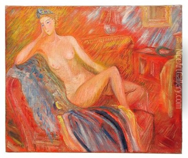 Den Grona Toquen Oil Painting - Sigrid (Maria) Hjerten