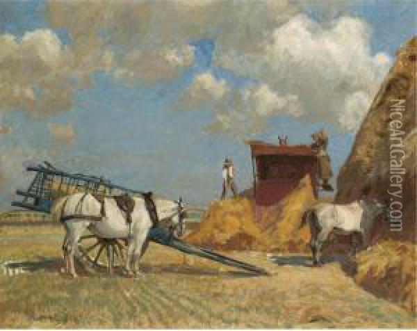 Harvest Time Oil Painting - Algernon Talmage