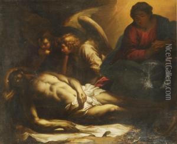Compianto Sul Cristo Morto Oil Painting - Stefano Magnasco