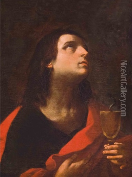 Saint John The Evangelist Oil Painting - Francesco Giovanni Gessi