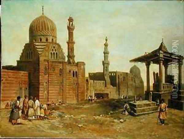 Mosques and Minarets Oil Painting - Adrien Dauzats