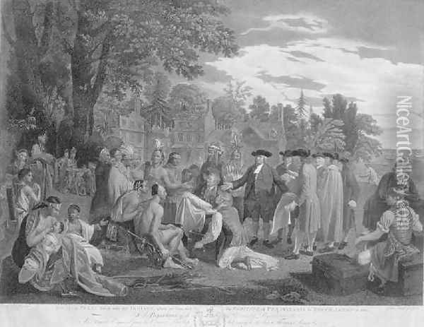 William Penn's treaty with the Indians, when he founded the province of Pennsylvania in North America, 1681, 1775 Oil Painting - John Boydel