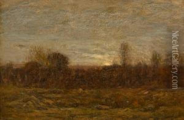 October Evening Oil Painting - Dwight William Tryon