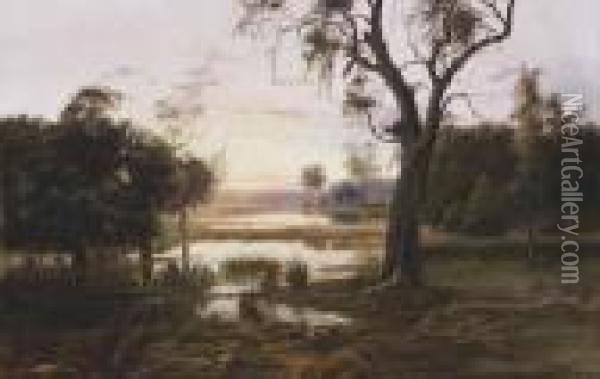 The Billabong Oil Painting - Ernest William Christmas
