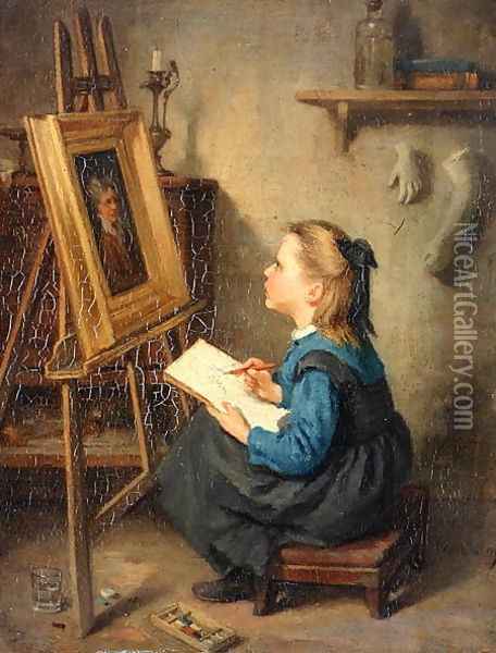 A Young Artist Oil Painting - Paul Constant Soyer