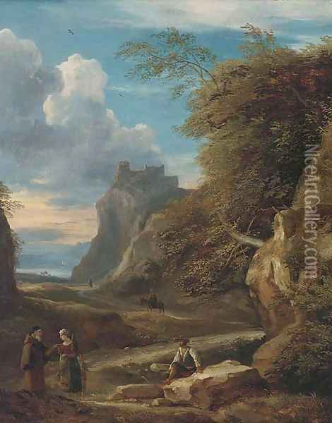 An Arcadian landscape Oil Painting - Francesco Zucarelli