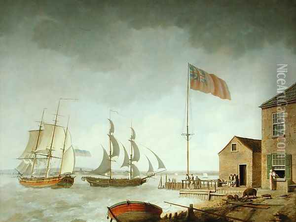 A Baltic Trader off Paull, Hull 1809 Oil Painting - William Barton
