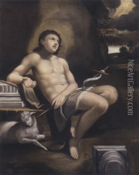 Saint John The Baptist In The Wilderness Oil Painting - Michele Desubleo