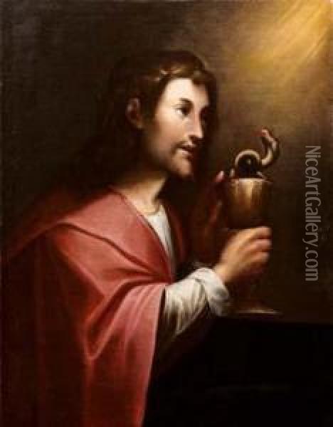 San Giovanni Evangelista Apathmos Oil Painting - Guglielmo Caccia