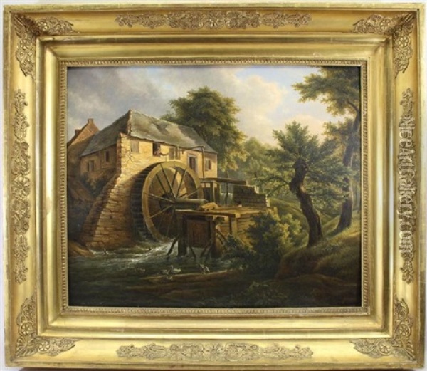 Painting Of A Mill Oil Painting - Jean Duplessis-Bertaux