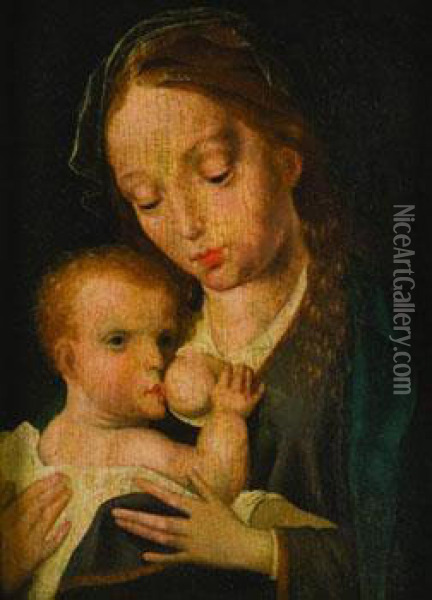 Madonna Del Latte Oil Painting - Joos Van Cleve