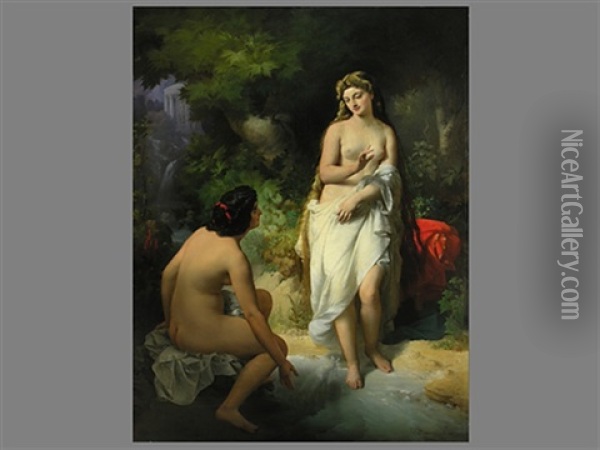 Venus Beim Bade Oil Painting - Nandor (Krebs) Rakosi