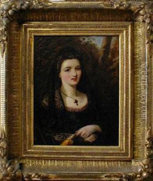 A Spanish Lady Oil Painting - John Phillip